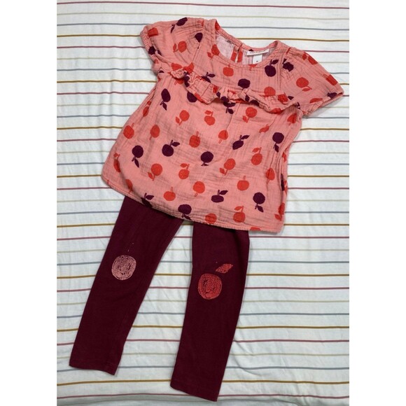 Cat & Jack Apple Print 2-Piece Outfit – Size 2T - Picture 1 of 5